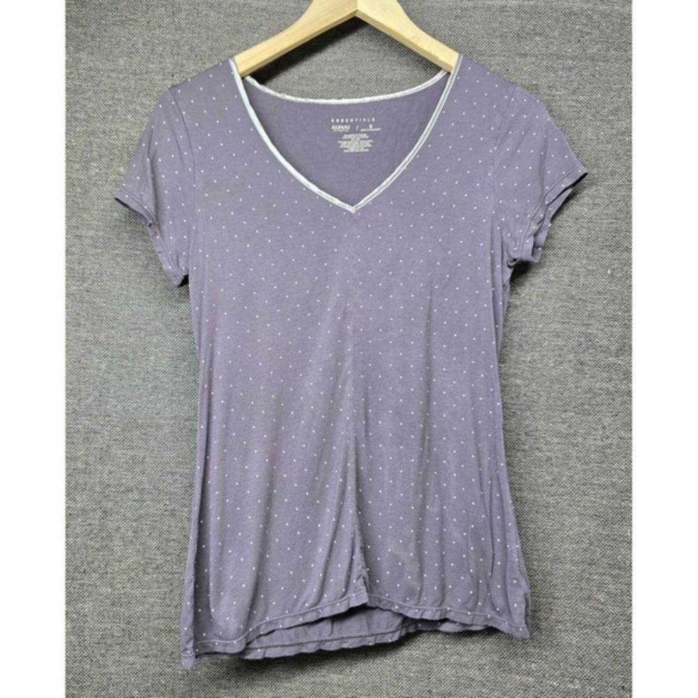 Alfani Intimates Essentials Purple Polka Dot Sleep Shirt Top Small WPL 8046